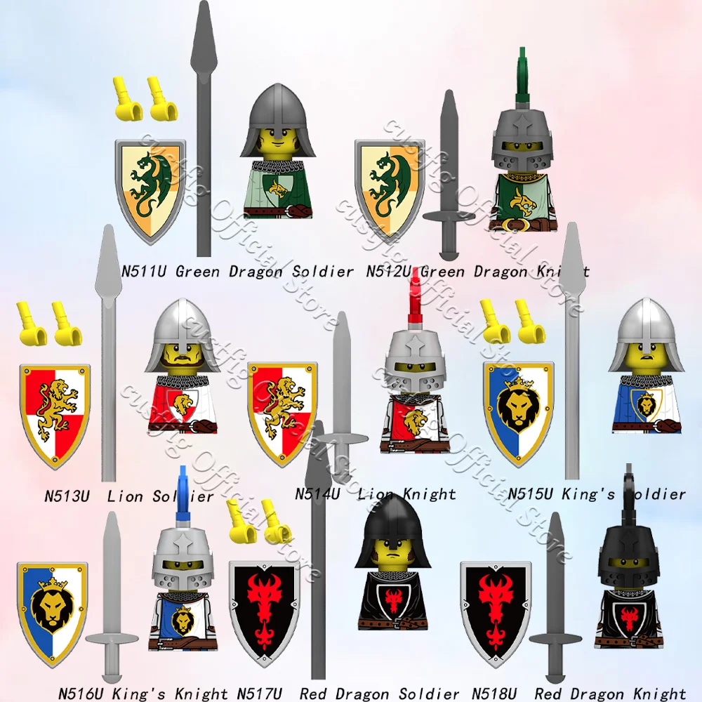 MOC Mittelalterliche Militärische Griechische Spartanische Krieger-Soldatenfigur Baustein Armeekastell König Ritter Schild DIY Bausteine Jungen Spielzeug Geschenk