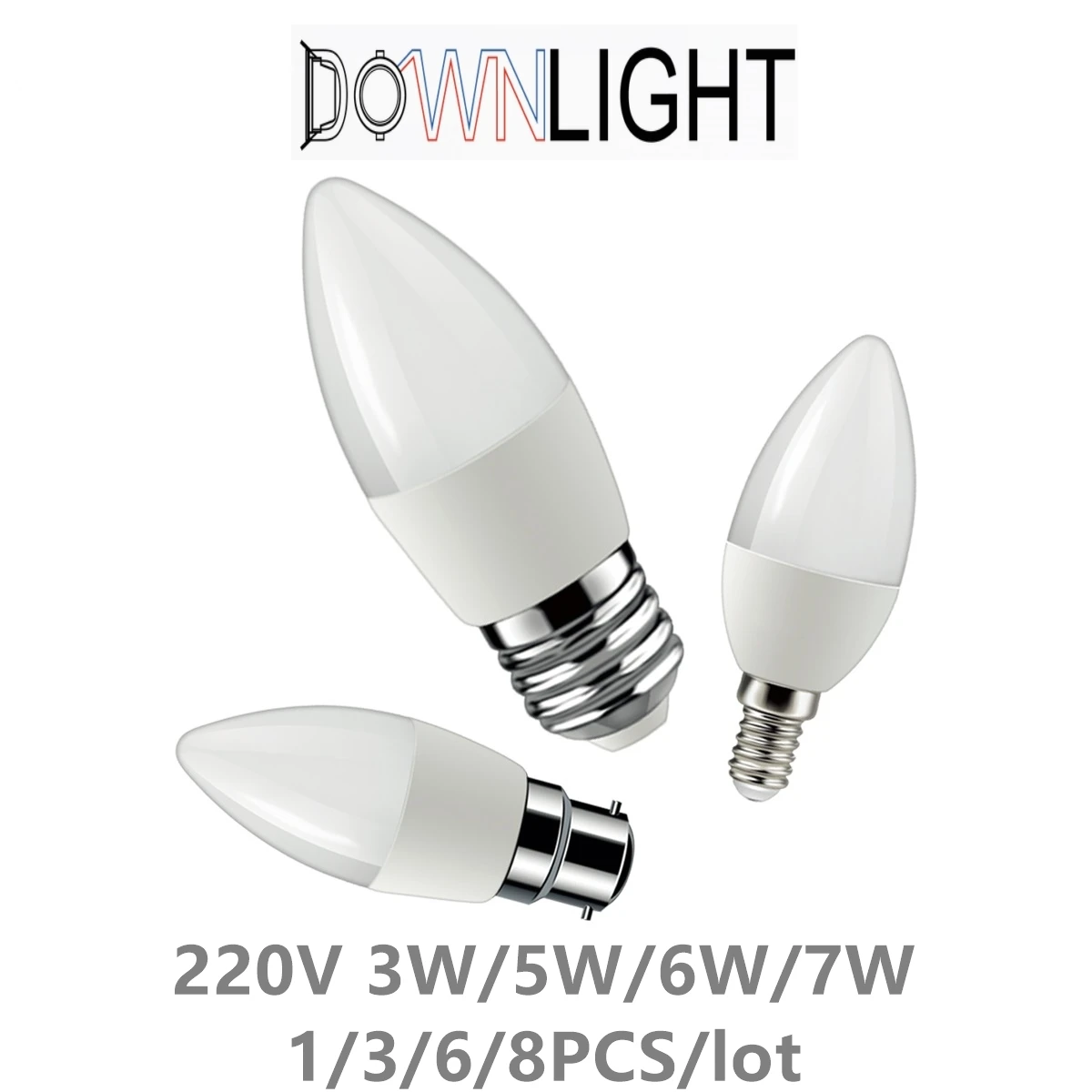 

led Candle Mini Bulb C37 3W 5W 6W 7W E27 B22 E14 AC 220v-240v 3000K 4000K 6000k For Home Decoration Led Lamp Home Decoration