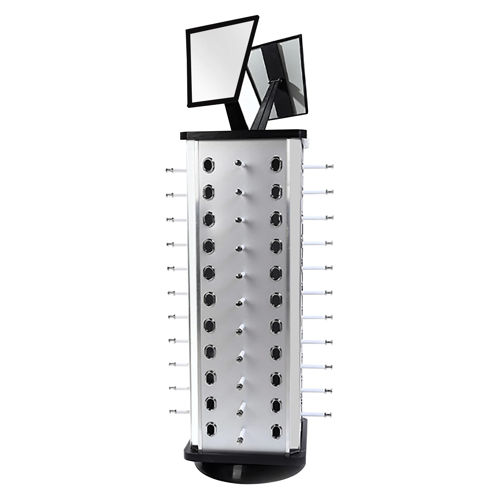 

360° Rotating Glasses Stand, Sunglasses Organizer W/ Mirror for Home/ Glasses Store Display 9.05*33.85"