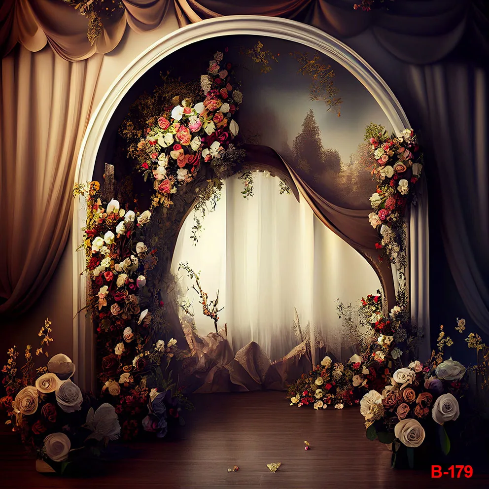 Flowers Wedding Decoration Backgrounds Green Plant Leaf Arch Decor Floral Arrangement Party Sunshine Marriage Ceremony Backdrops