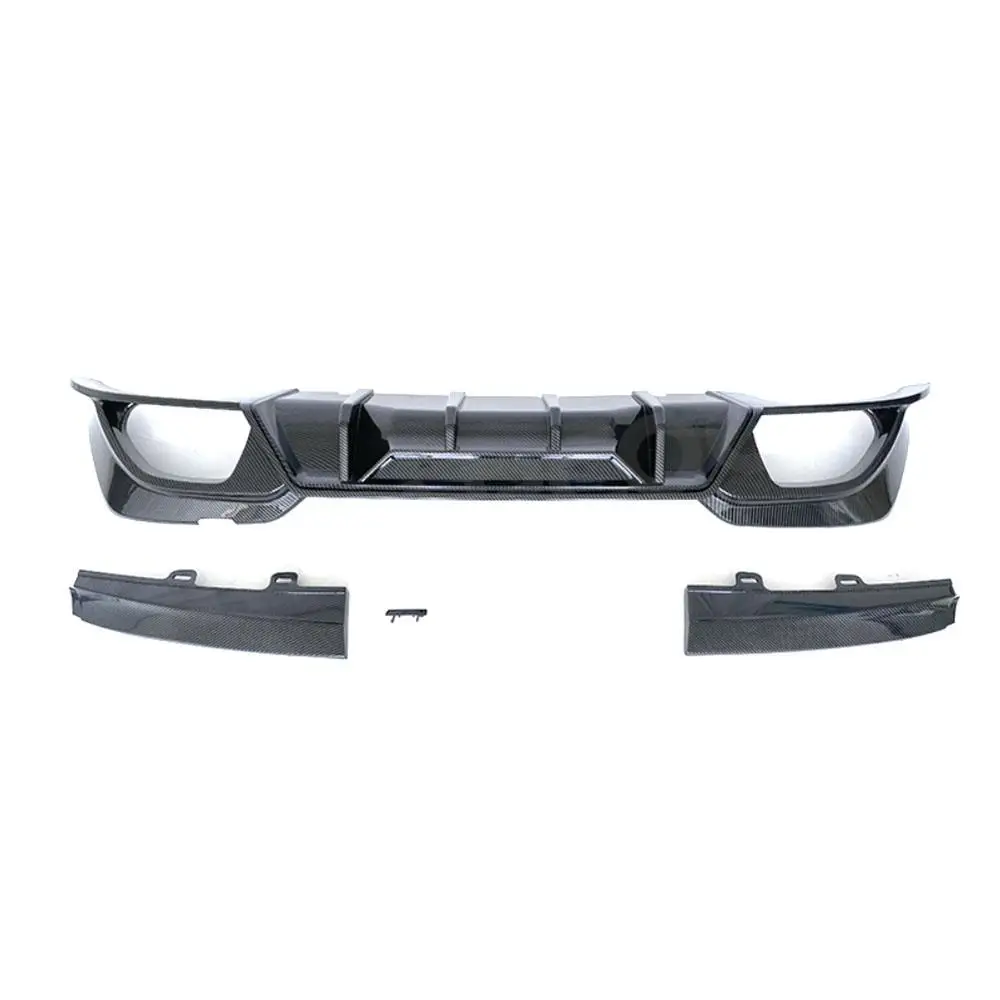 Rear Diffuser With Side Splitters 3Pcs Rear Bumper Lip Accessories for BMW 3 Series G20 G28 M Sport 2019- 2021 ABS Carbon Look