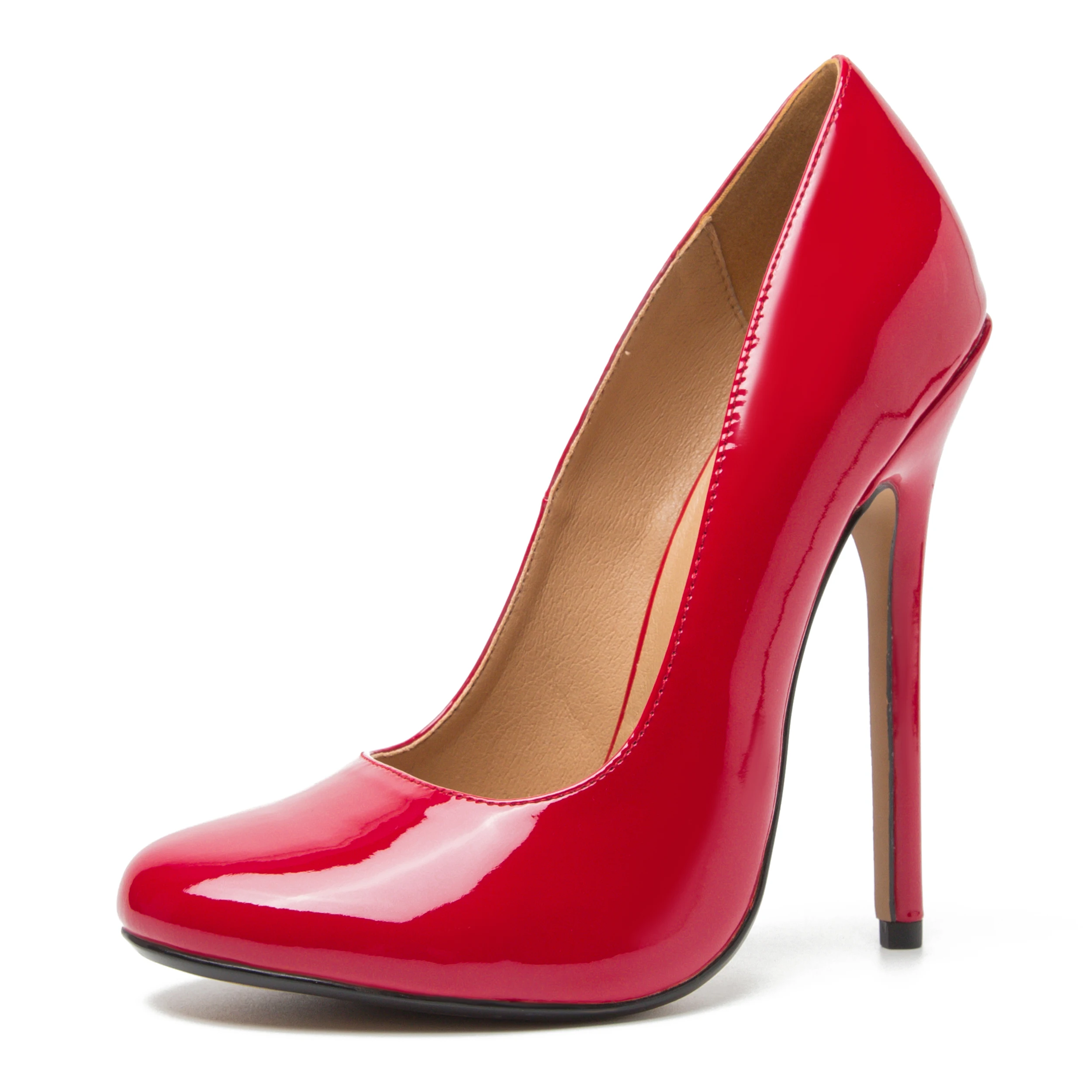 Sexy Steel Pipe Dance Stiletto Round Toe Shoes Woman 15cm Ultra High Thin Heels Stripper Red Pumps Zapatos Mujer Plus:40-47 48