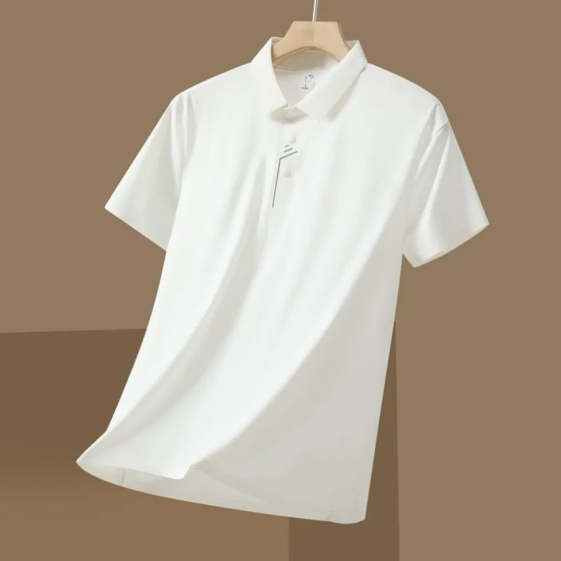 Couple Outdoor Baseball Sweat absorbing Quick drying Ice Silk Polo Shirt Summer Lightweight Breathable Fashion Versatile T-shirt