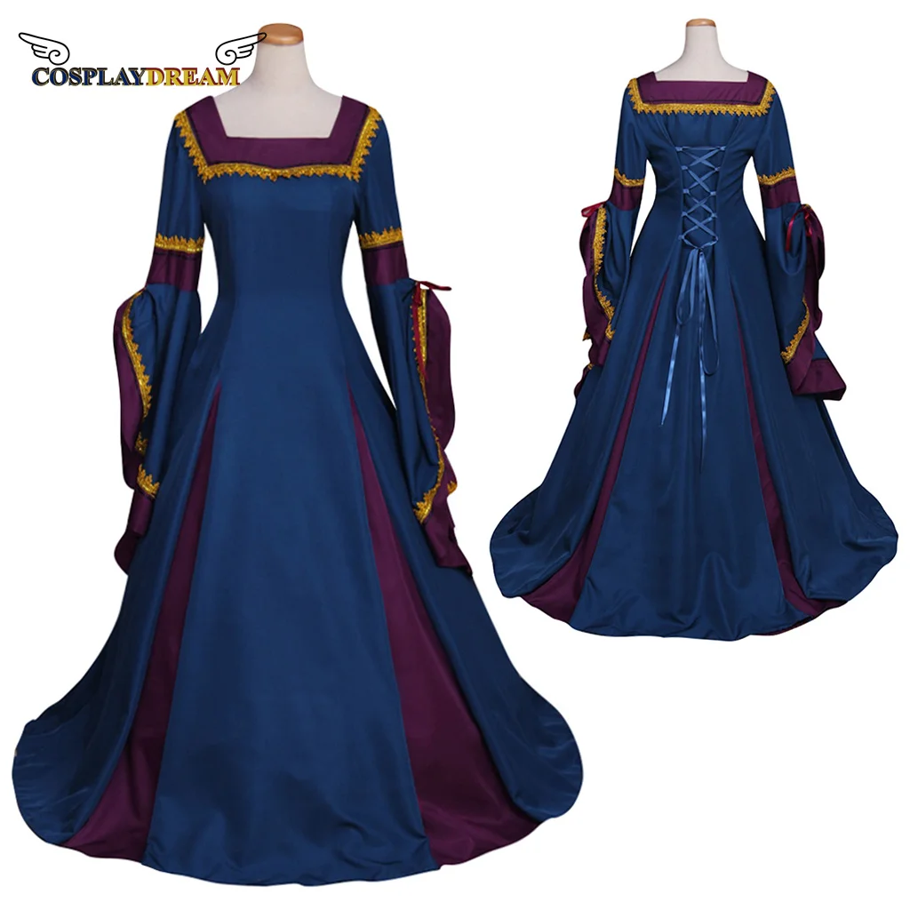 

Adult Ladies Custom Medieval Noble Ball Blue Dress Queen Victoria Princess Vintage Dress Gothic Evening Dress Red Vampire Dress
