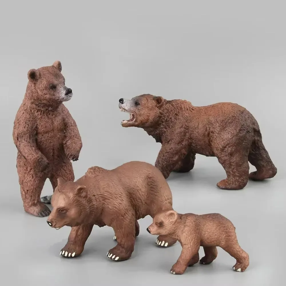 Cool Simulation Wild Animals Bear  Animal Action Figures Brown Bear Animal Home Decoration Accessories Room Decoration Figurine