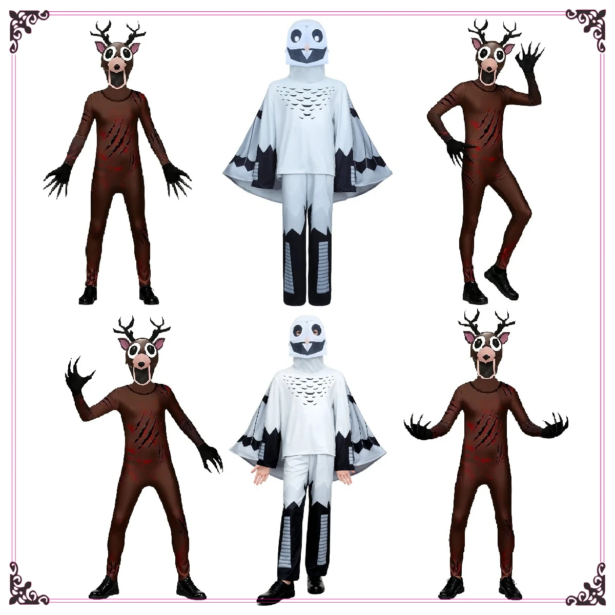 حار 99 ليال في الغابة الغزلان زي البومة تأثيري الزي هالوين زي للطفل كابوس الرنة هدية الكريسماس