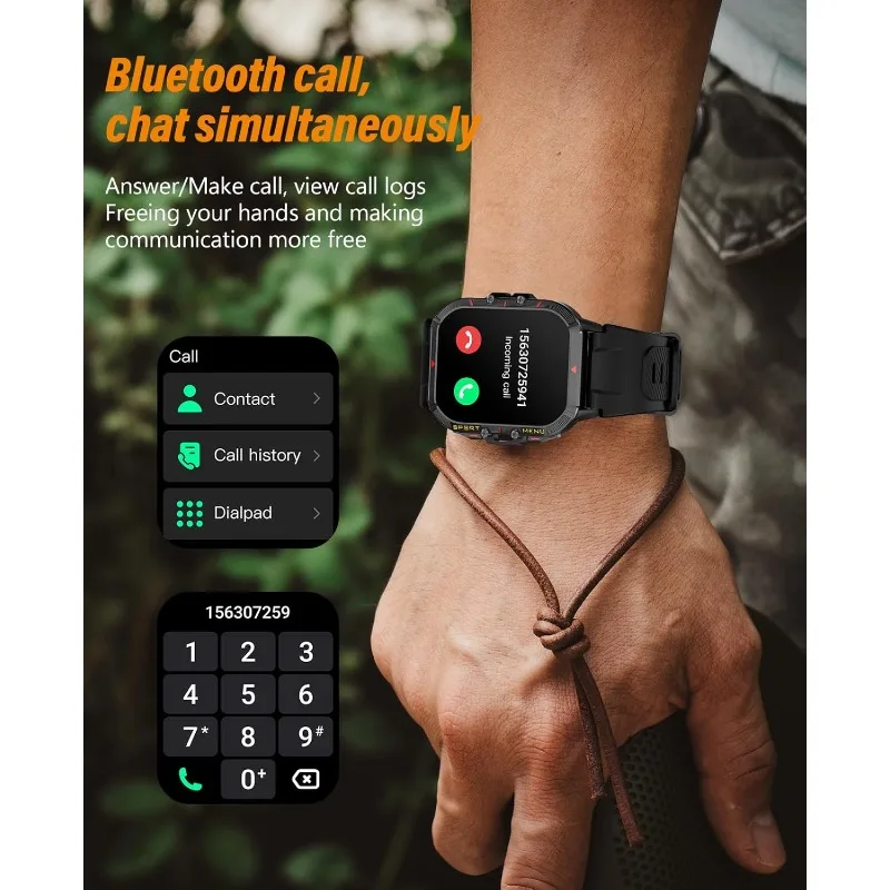 Smart watch, full touch screen bluetooth call outdoor sports watch, waterproof and dustproof, activity fitness tracker