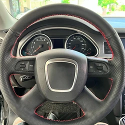 Capa trançada de volante de carro de couro artificial antiderrapante para Audi A3 (8P) Sportback A4 (B8) Avant A5 (8T) A8 (D3) A6 (C6)