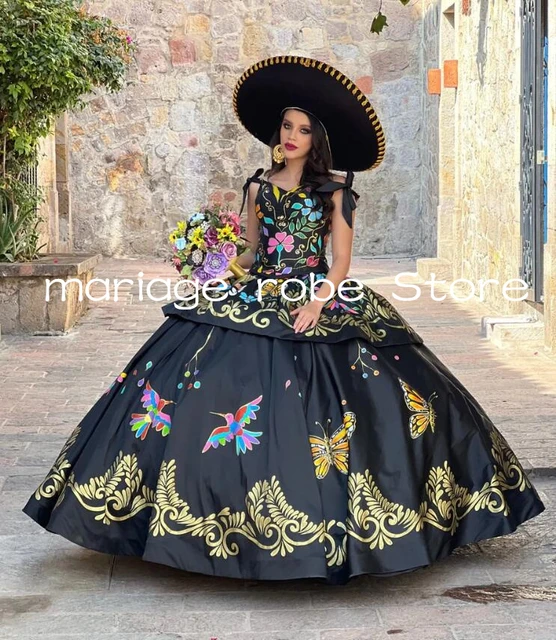 Floral charro quinceanera dresses best sale