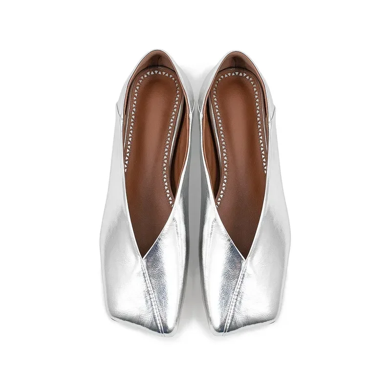 2024 Women\'s Retro Simple Flat Mary Jane Genuine Leather Single Shoes European and American Comfortable Two Wear Sandals