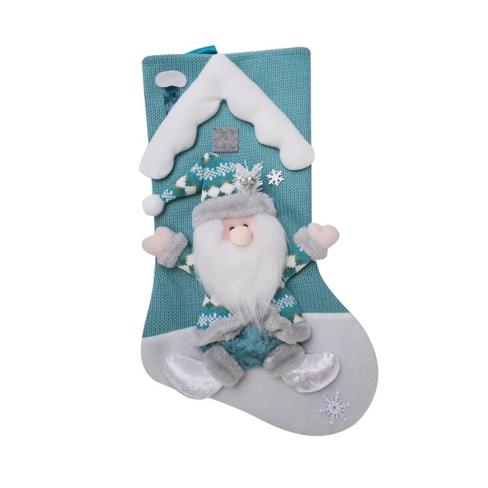 

With Sequins Christmas Stockings Santa/Snowman/Elk/Bear 3D Christmas Gift Bag Large Capacity Christmas Tree Ornaments Children