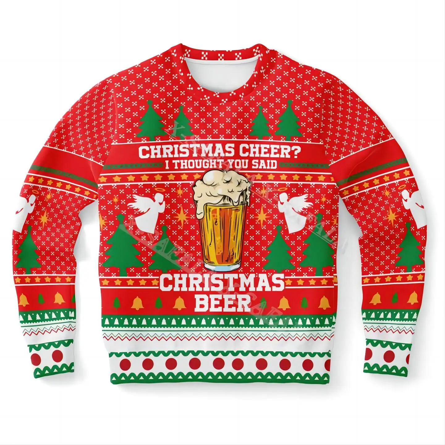 Gingerbread Beer 3D Print Ugly Christmas Tree Party Gift Sweater For Couples Unisex Man pullover Winter Casual Knitted Sweater-3