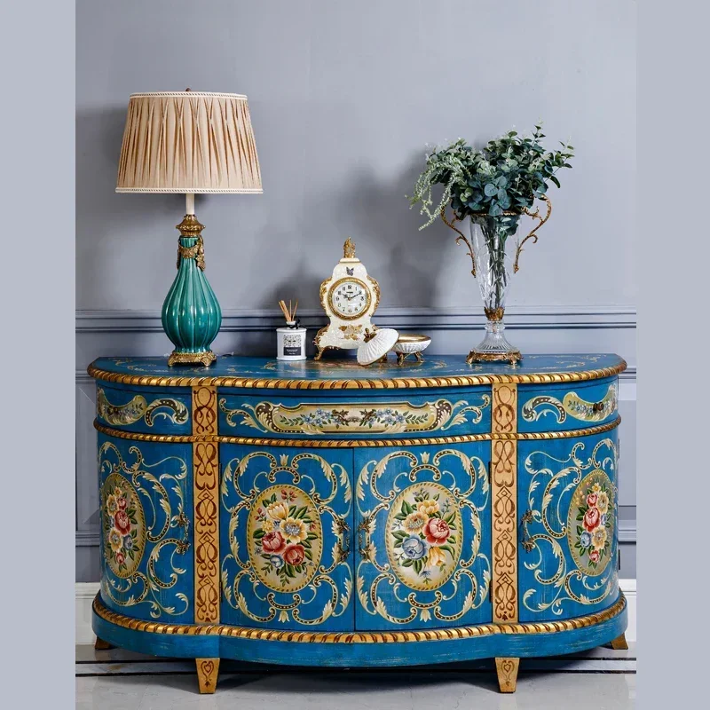 end luxury noble furniture with unique design serving hotel sideboard for living room antique painted home cabinet