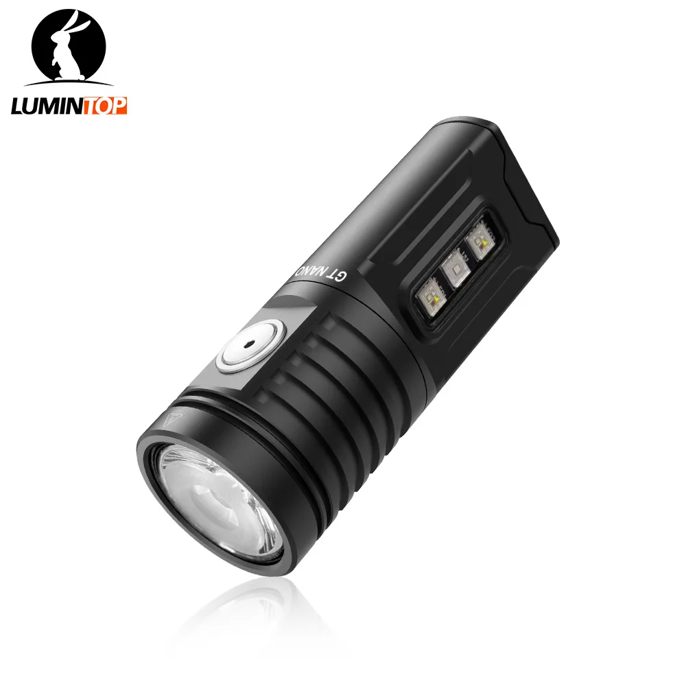 Lumintop GT NANO V5.0 USB TYPE C rechargeable flashlight support 2pcs 10280 battery with 1400 lumen main light  RGB UV sidelight