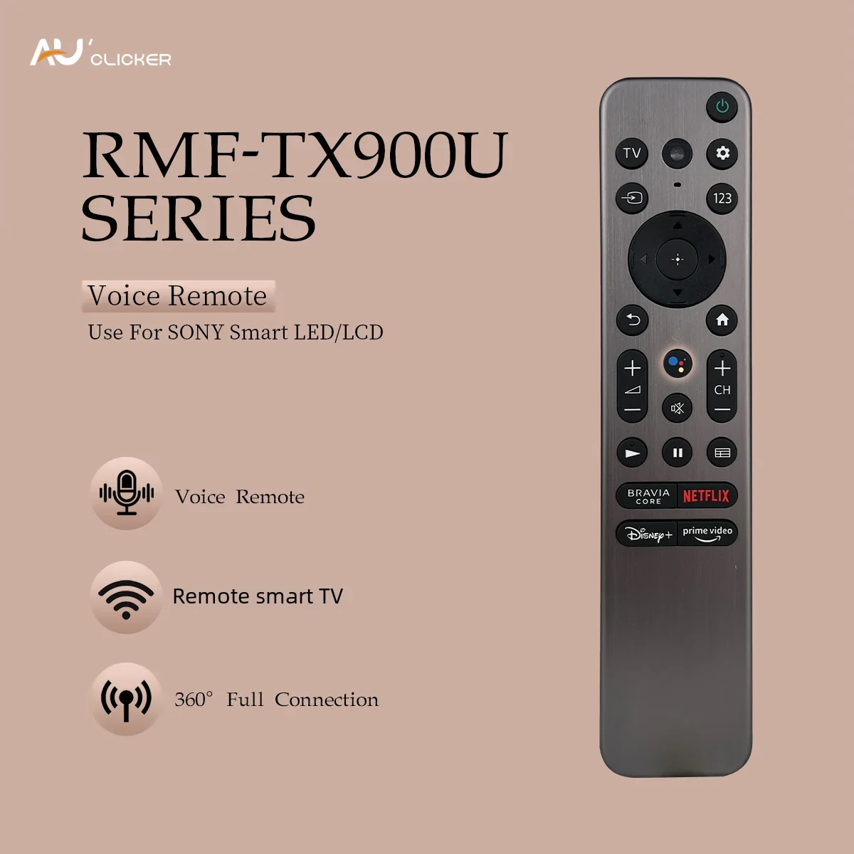 RMF-TX900U Replacement Luminous Remote Control for Sony Smart TV Android 4K Ultra HD LED Internet KD XBR Series UHD LED