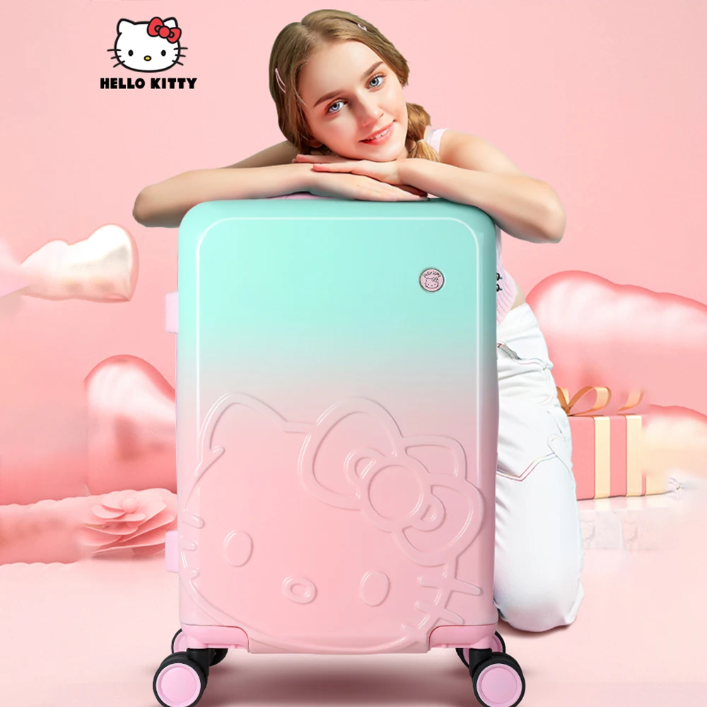 Sanrioed Hello Kitty 20 24Inches Girl's Luggage Box Cartoon Student Princess Trolley Case Student Lightweight Cartoon Suitcase