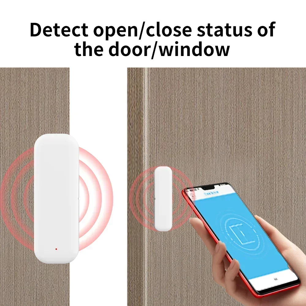 Tuya Zigbee 3.0 Window Sensor Contact Sensor Door Sensor For Smart Home Smart Life APP Remote Control Compatible with Alexa