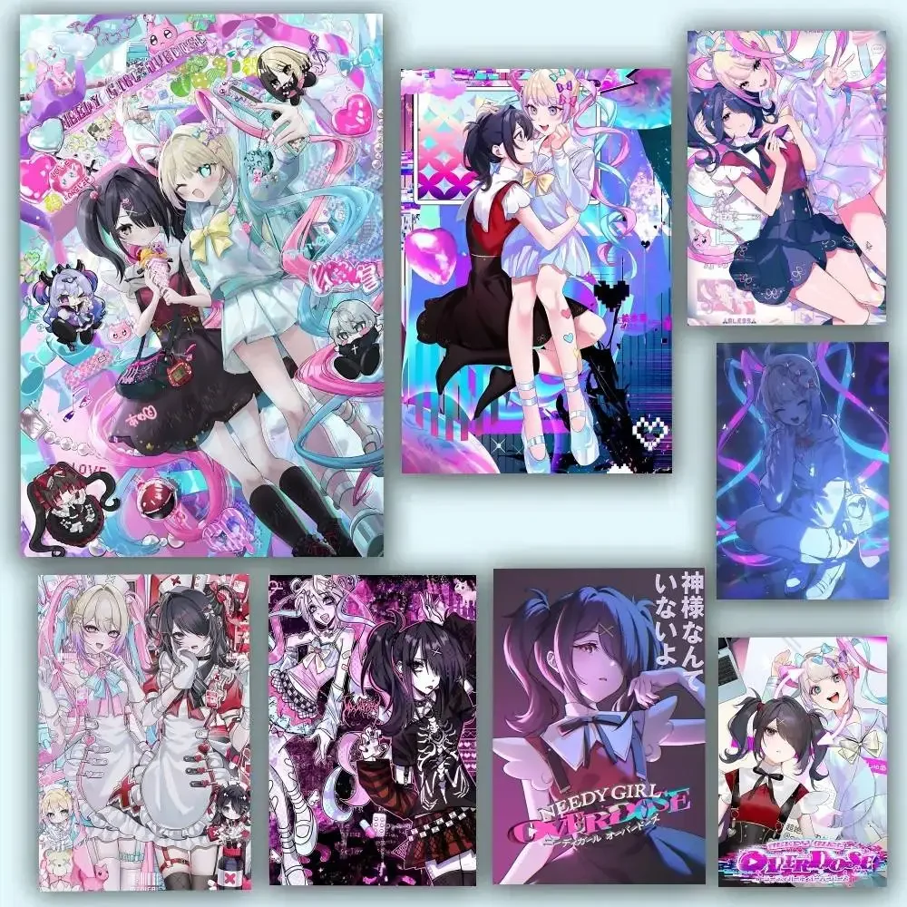 Game N-Needy Streamer Overload Anime Posters Self Adhesive Waterproof Ideal For Living Room Bedroom Bar Decoration