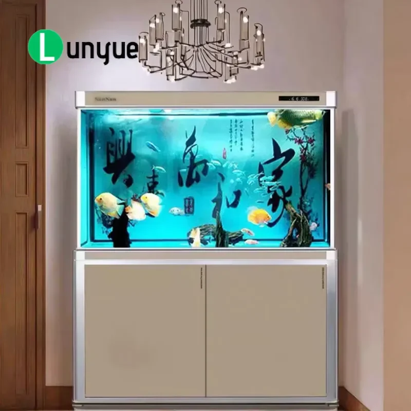 Customizable Large Medium Small Goldfish Aquarium Glass Fish Tank Household Anhydrous Ecological System with Accessories