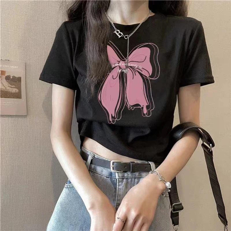 

Women's Butterfly Short Sleeve Summer Short T-Shirt Tops Lades Sexy Fashion Clothing For Happy Daily Life And Holiday 2025