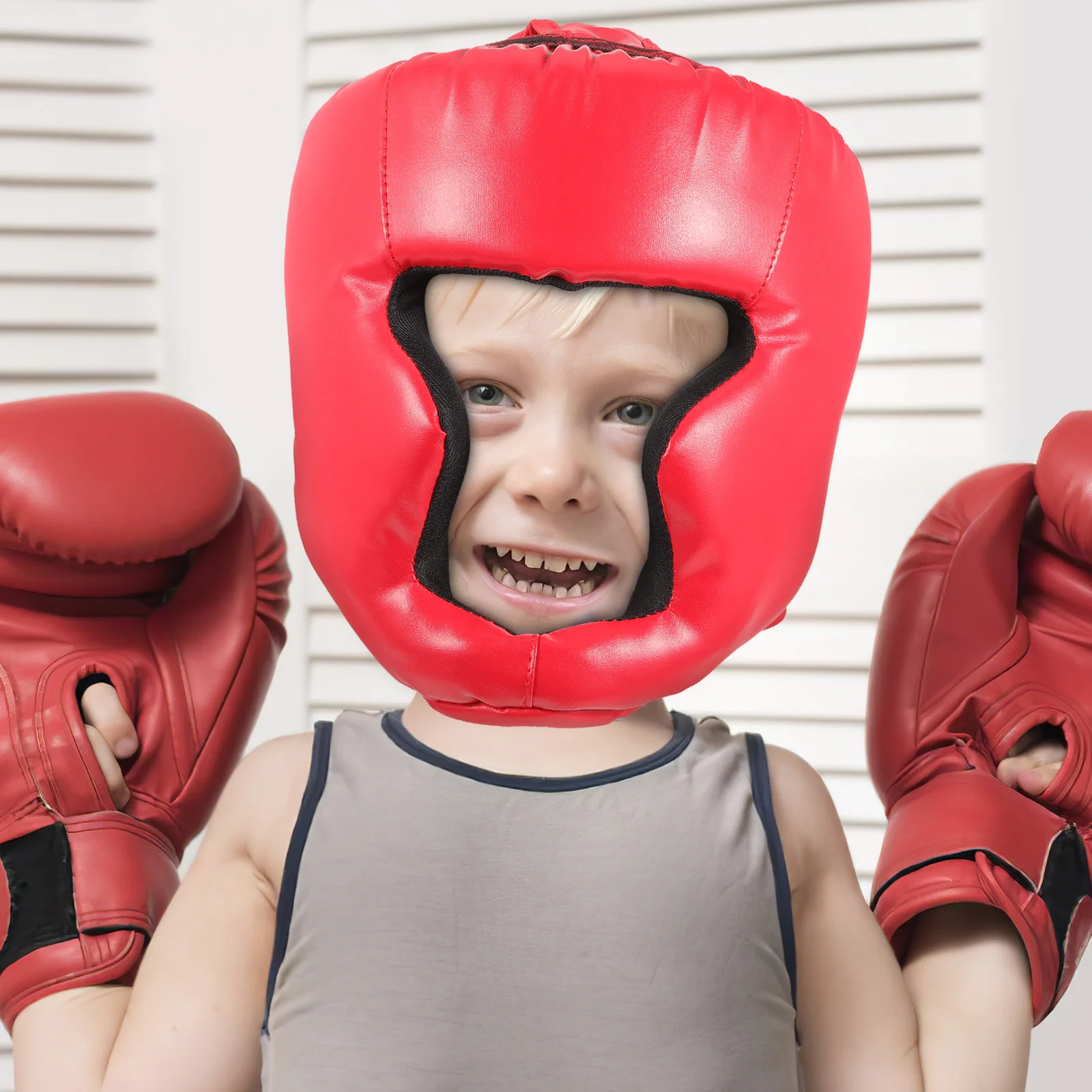 

Adult Wrestling Headgear Boxing Sponge Padding Protective Face Guard Taekwondo Karate Ice Hockey Training