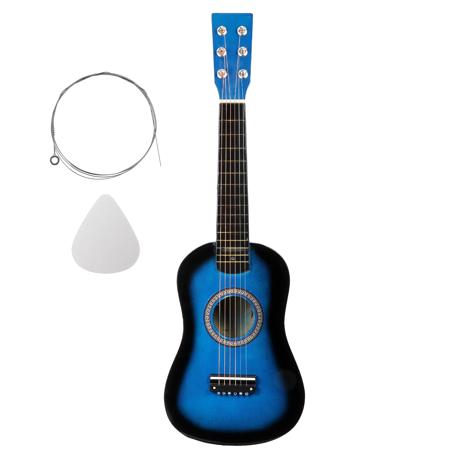 Guitarra Acústica de 23 Pulgadas para Principiantes, de Madera de Tilo, 6 Cuerdas, Estilo Vintage, Cómoda, Ideal para Aprender, Regalos