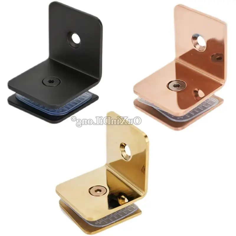 

HOT 8PCS 304 Stainless Steel Bathroom Shower Glass Clamps Clips 90 Degree Wall to Glass Fixed Holder Brackets for 8~12mm