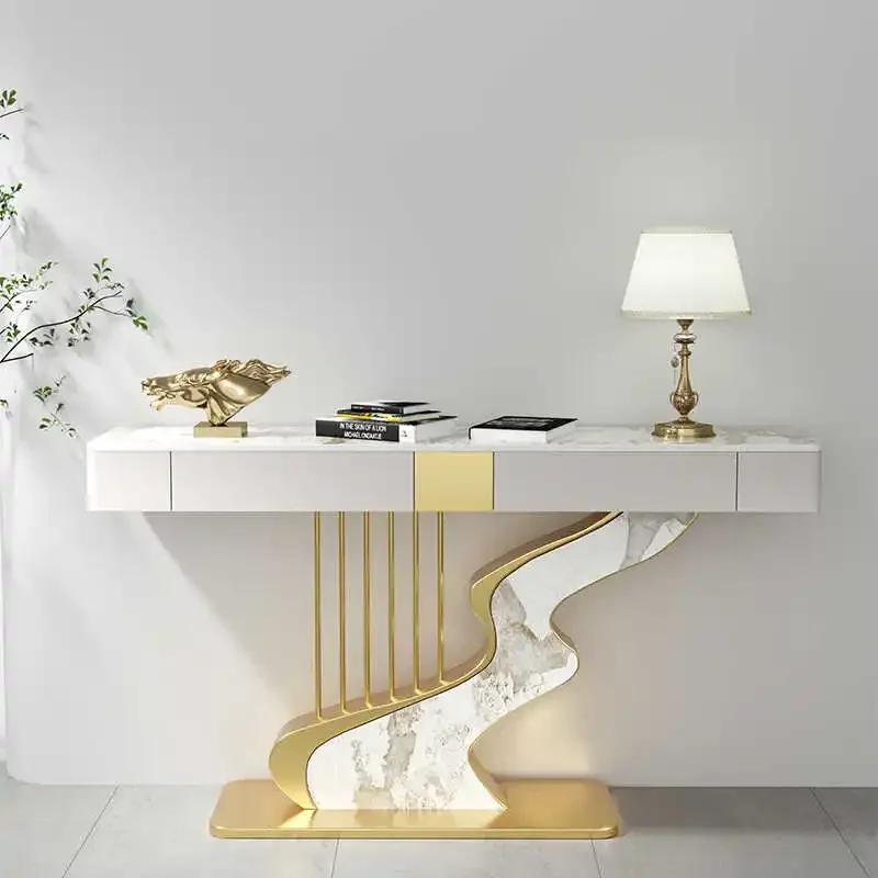 Midcentry Metal Console Table Modern Nordic Entrance Hallway Console Table Luxury Lobby Wohnzimmer Tisch Living Room Furniture image 4