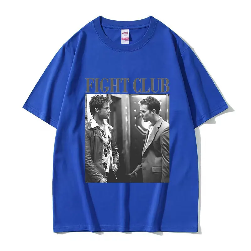 Classic Movie Fight Club Graphic T Shirt Men Vintage Gothic Short Sleeve T-shirt Unisex Punk Oversized Cotton Tshirts Streetwear