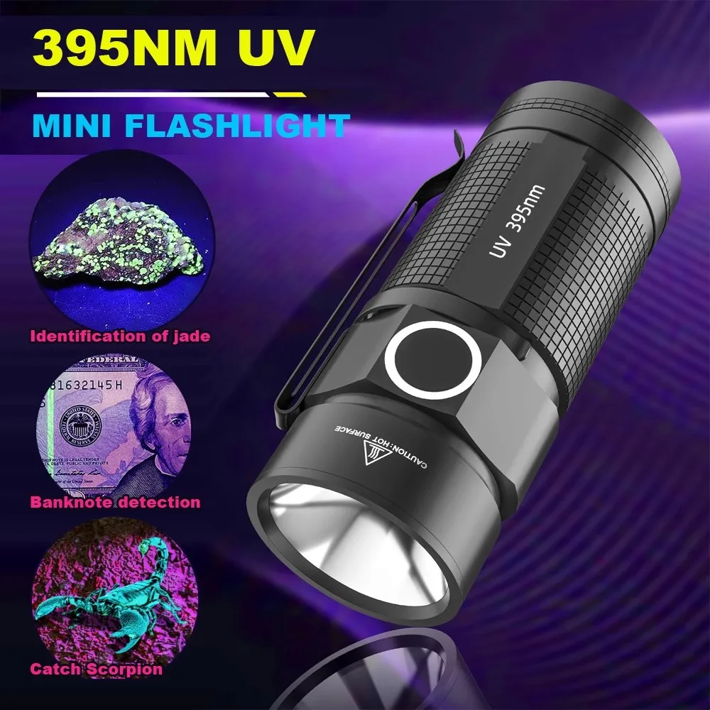 

X29 Small 395nm purple flashlight fixed focus waterproof 16340 lithium battery 3w suitable for outdoor scorpion hunting