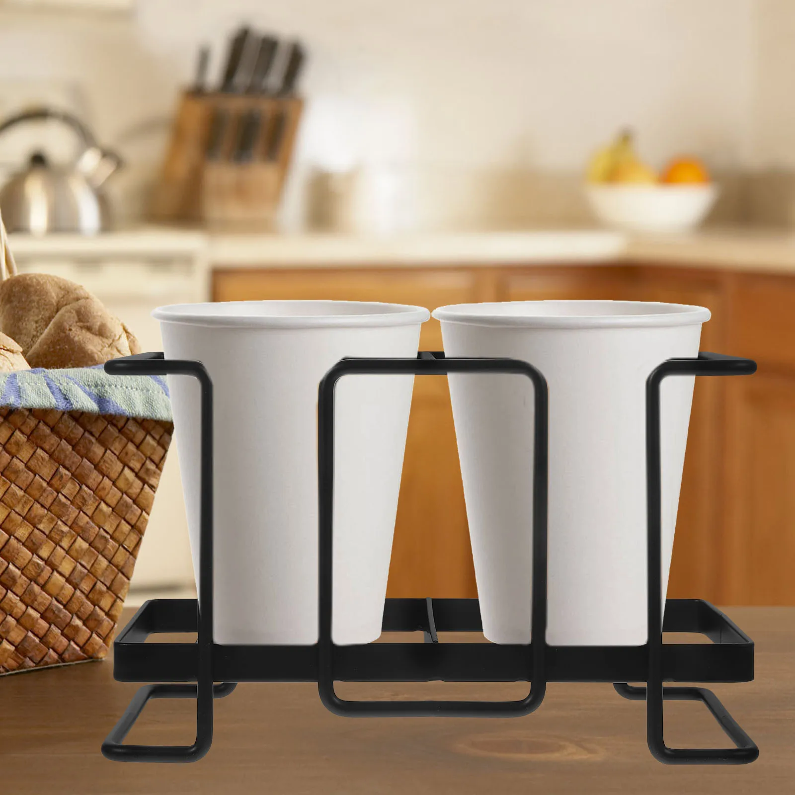 

Sturdy Iron Paper Holder Dispenser Desktop Organizer For Coffee Shop Home Use Wear-Resistant Coffee Stand Disposable Cup