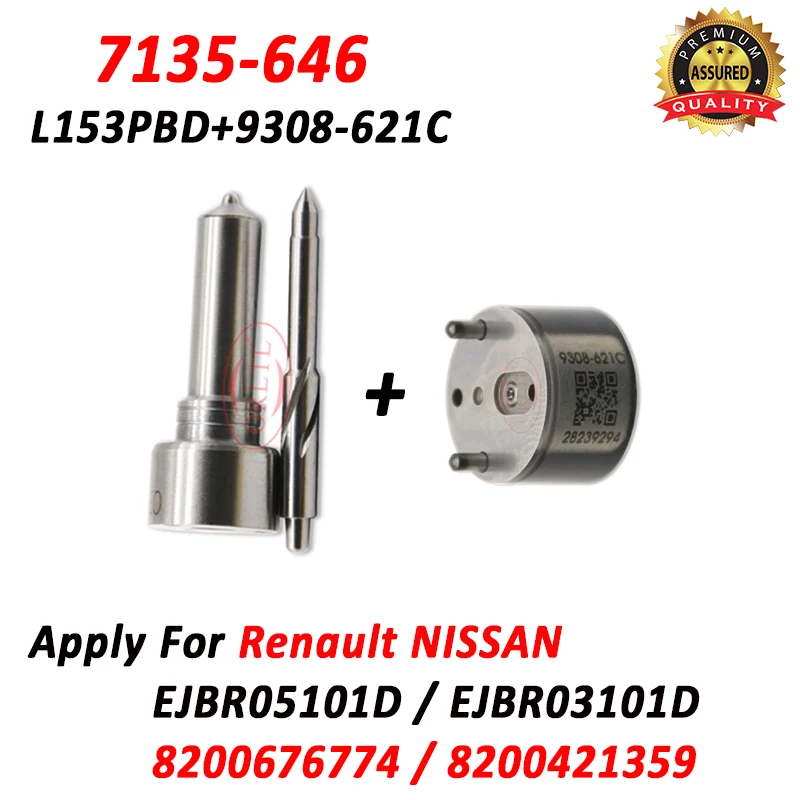 

New Repair Kits 7135-646 Nozzle L153PBD Valve 9308-621C for Renault Nissan EJBR05101D EJBR03101D 8200676774 8200421359