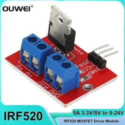 2pcs IRF520 MOSFET Driver Module PWM Output Driving Boards Output 0-24V MOS Driver Module for Arduino MCU ARM Raspberry pi