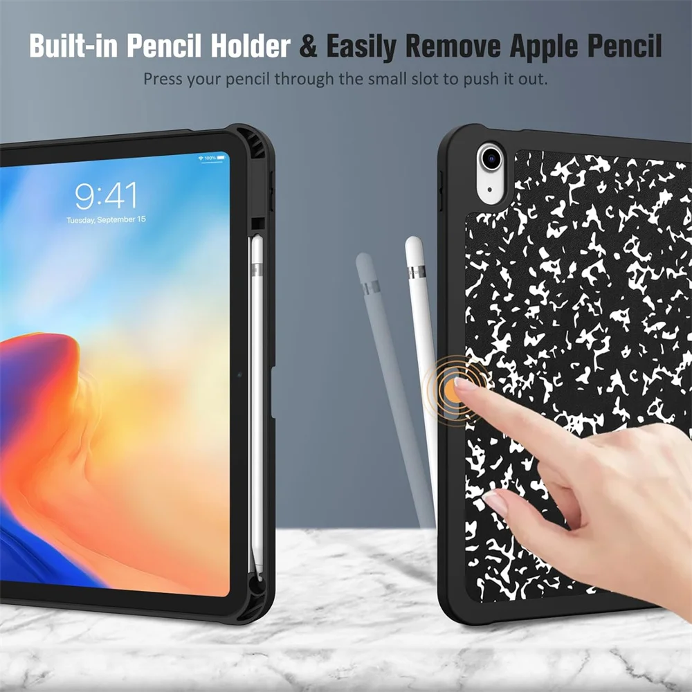 For iPad Air 8 7 6 11 M2 M3 M4 Air 5 4 10.9 Case iPad 10th Generation 11th A16 10.2 9th 8th Cover iPad Pro 11 Pencil Holder Case 3