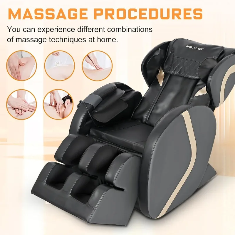 Massage Chair Recliner, Massage Chair Full Body, Zero Gravity Massage Chair with 5 Automatic Modes, 6 Fixed Massage Rollers,