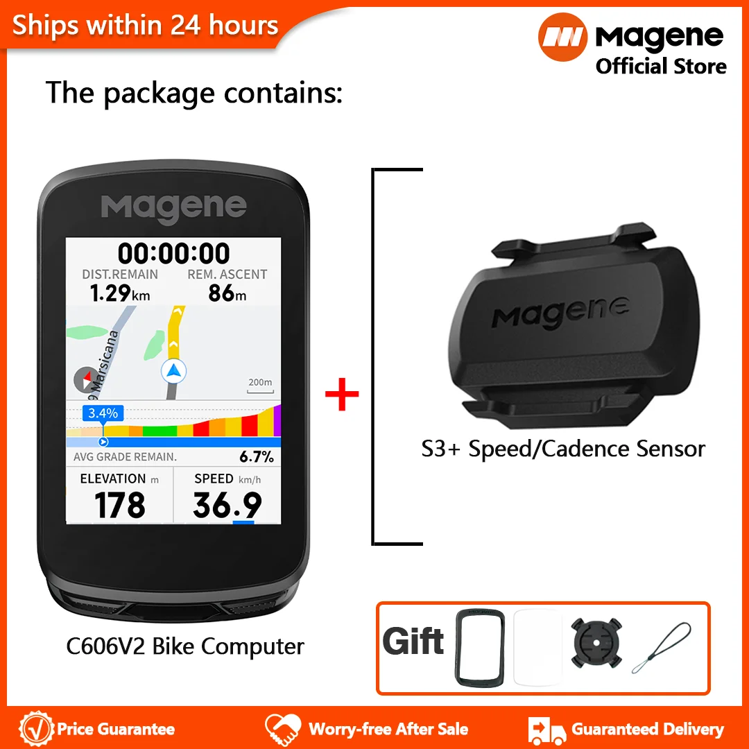 Magene C606 V2 GPS Fietscomputer Touchscreen WiFi Fietscomputer Snelheidsmeter Fietsstopwatch Kilometerteller Bluetooth Ant