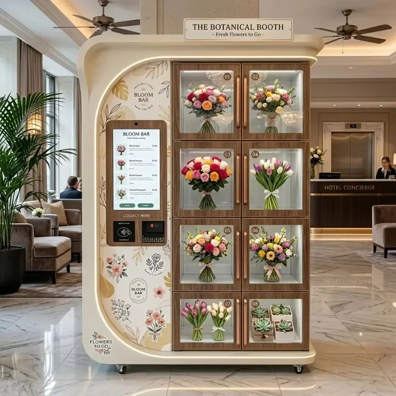 24/7 Unattended Flower Vending Machine Refrigerator Temperature Controlled Automatic Flower Vending Machine for Hospital