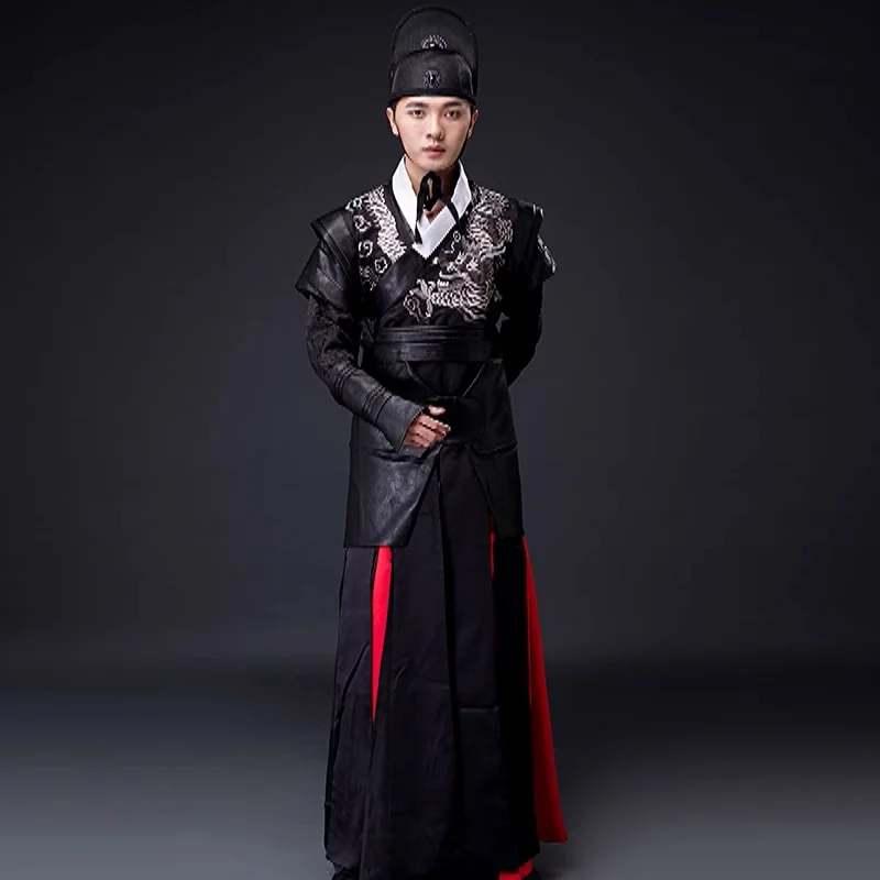 Black Ming Dynasty Soldier Eunuch Costume For Men Jinyiwei Cosplay Warrior Swordsman Royal Imperial Guarder Ancient Clothes