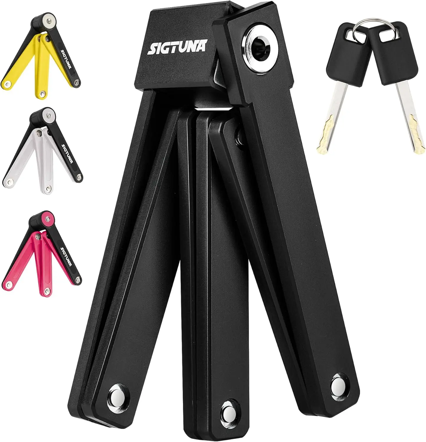 

Folding Bike Lock - Hardened Steel 8mm Fold-Up Heavy Duty Bike Lock with Easy Mounting, Secure Lock