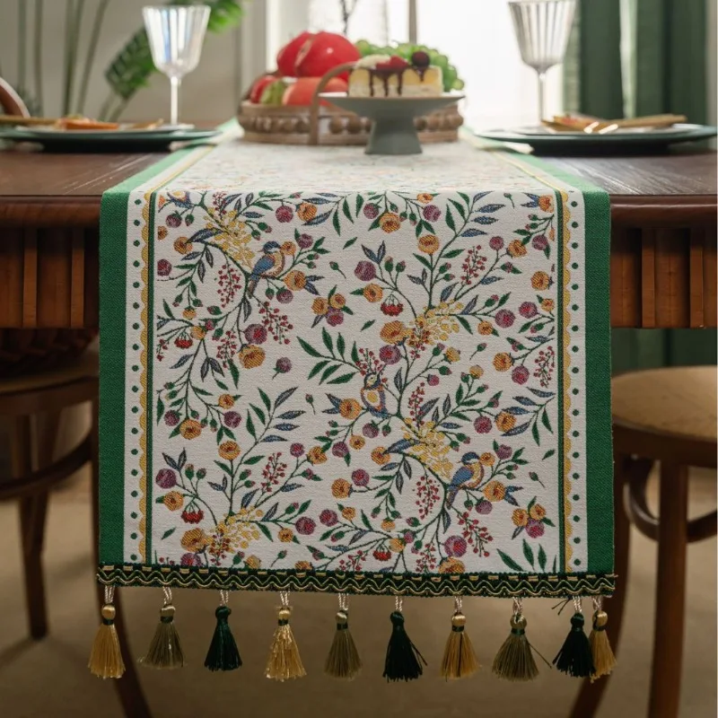

American Retro Table Runner Home Decoration Diningtable Tablerunner Bed Flag Short Plush Light Luxury Coffeetable Tablecloth