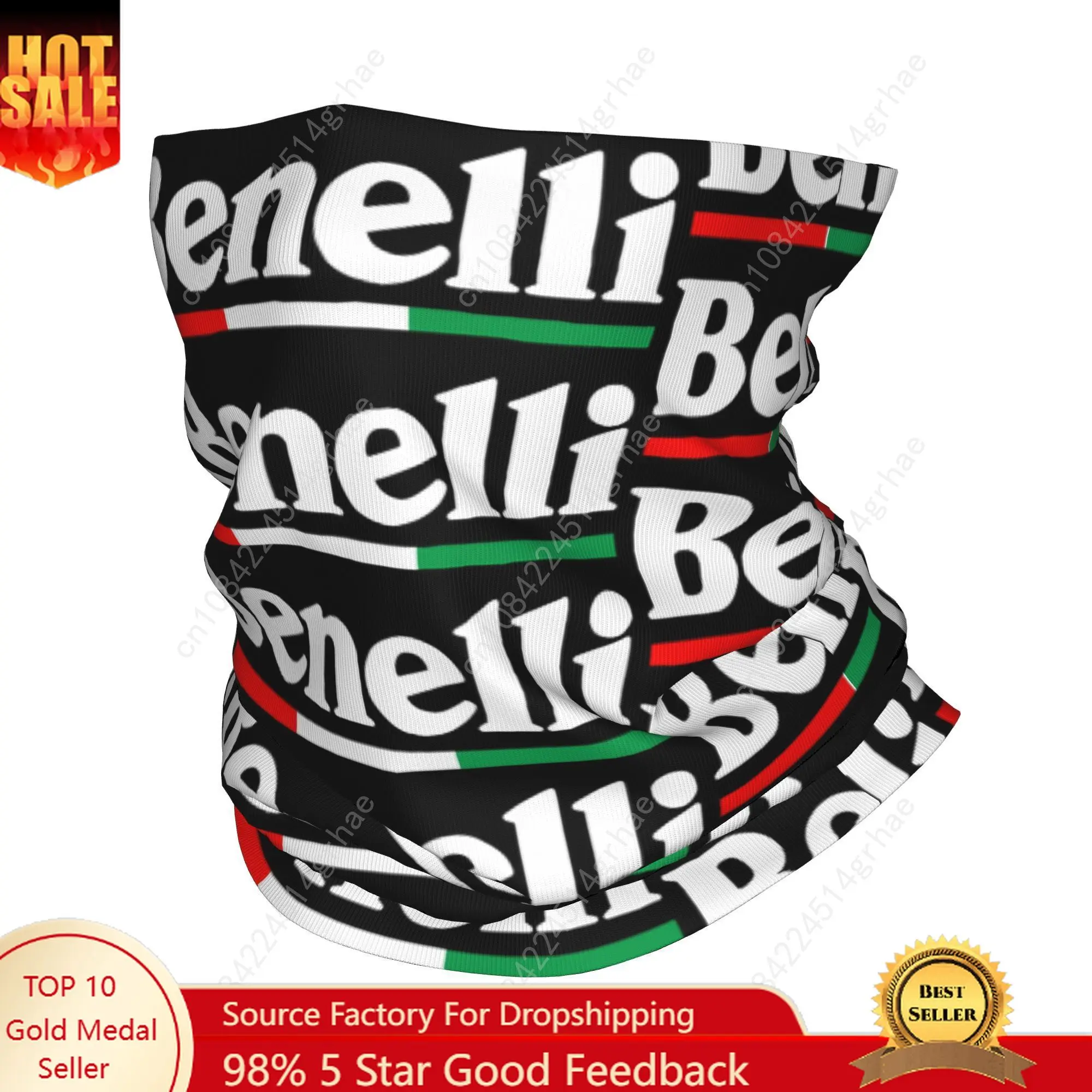 

Custom B-Benellis Design Bandana Neck Warmer Men Women Winter Ski Hiking Scarf Gaiter Face Cover