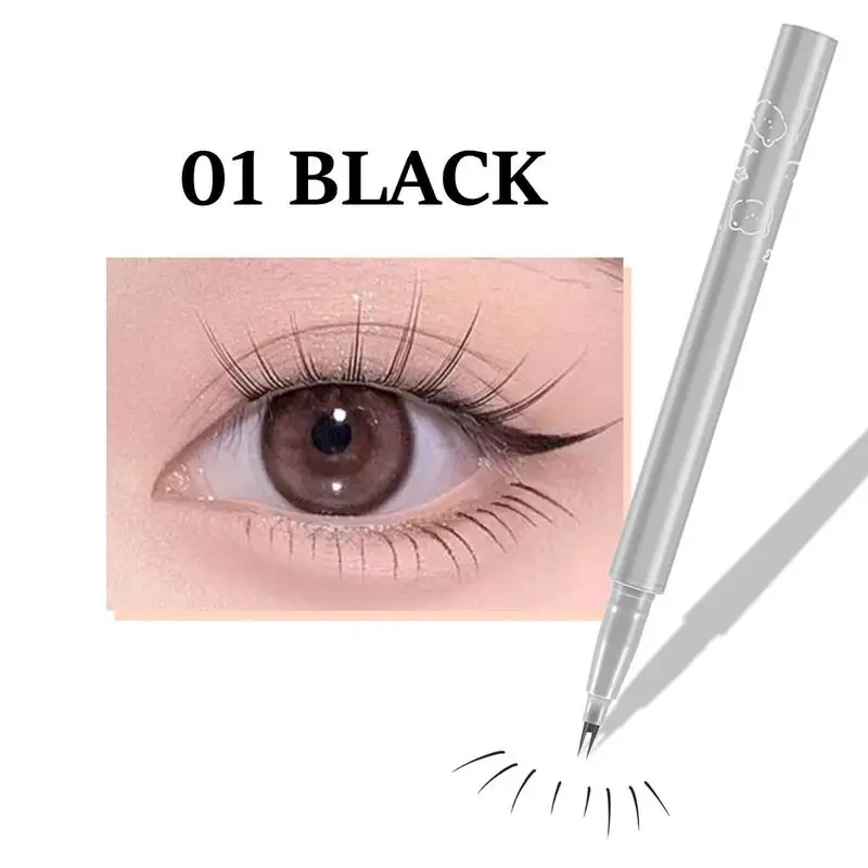 Zwarte Eyeliner Dubbele Tip Wimper Liner Oogpotlood Waterdichte Vloeibare Gevleugelde Eyeliner Stempel Pen Voor Vrouwen Make-Up Volwassenen