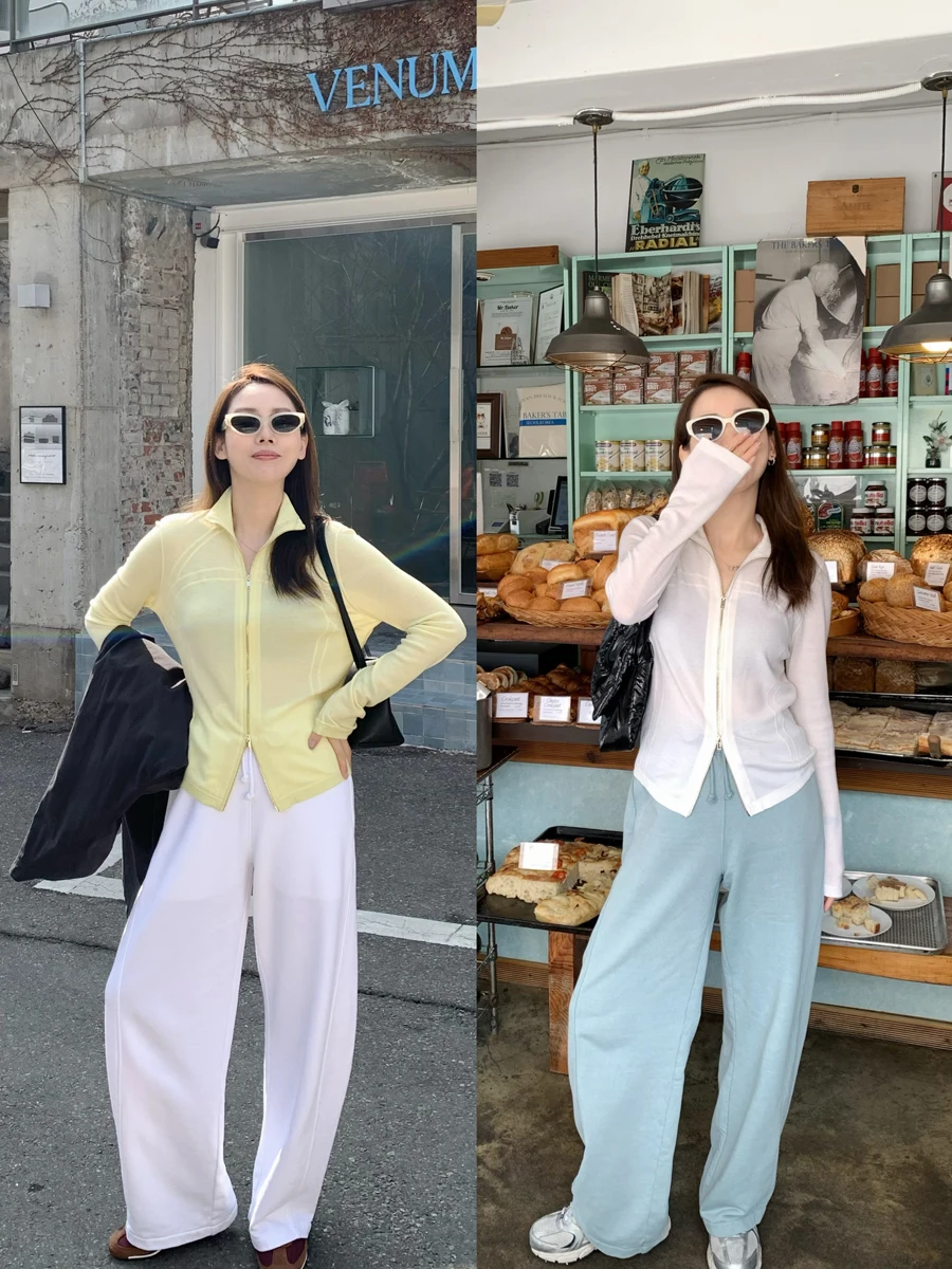 

Landbeige Women's Loose Wide Leg Pants Elastic Waist Thin Sle Comfortable Fit Casual Trousers High Waist Cotton Spring