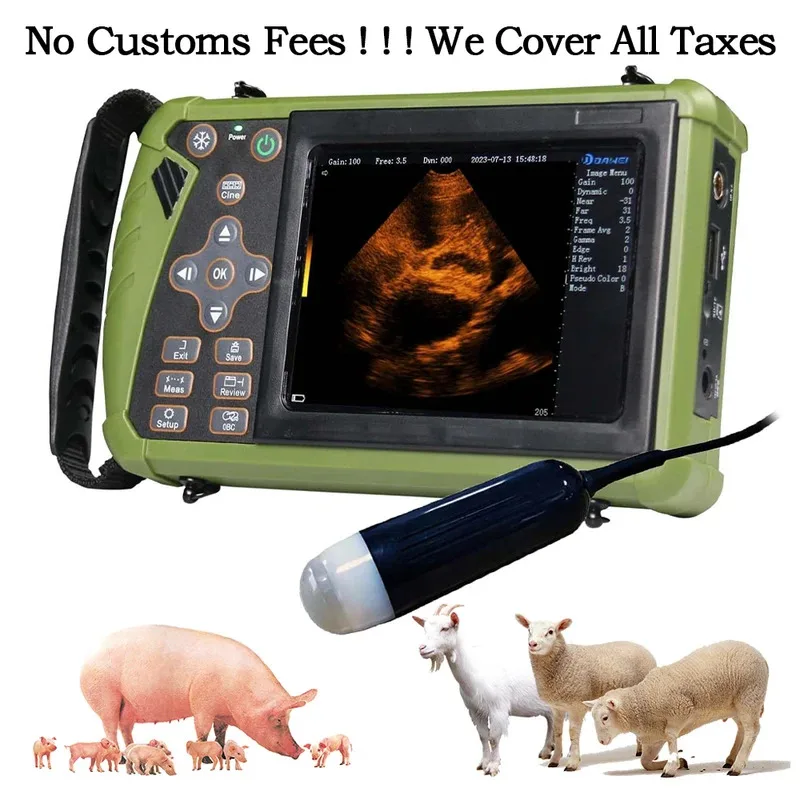 

Portable Veterinary Ultrasound Scanner, Vet Pregnancy Ultra Machine with 3.5MHz Convex Probe for Pig Sheep Goat Dogs Animals