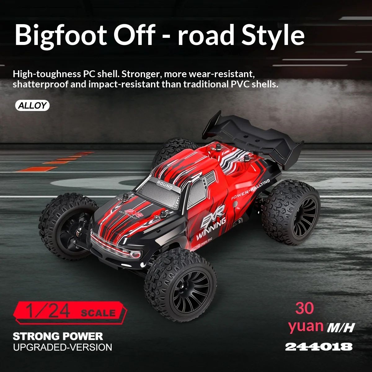

Радиоуправляемый монстр-трак Wltoys 244018, масштаб 1:24, 2WD, электрический, высокоскоростной (30 км/ч), внедорожный, для скалолазания, из сплава, на пульте управления, гоночная машина