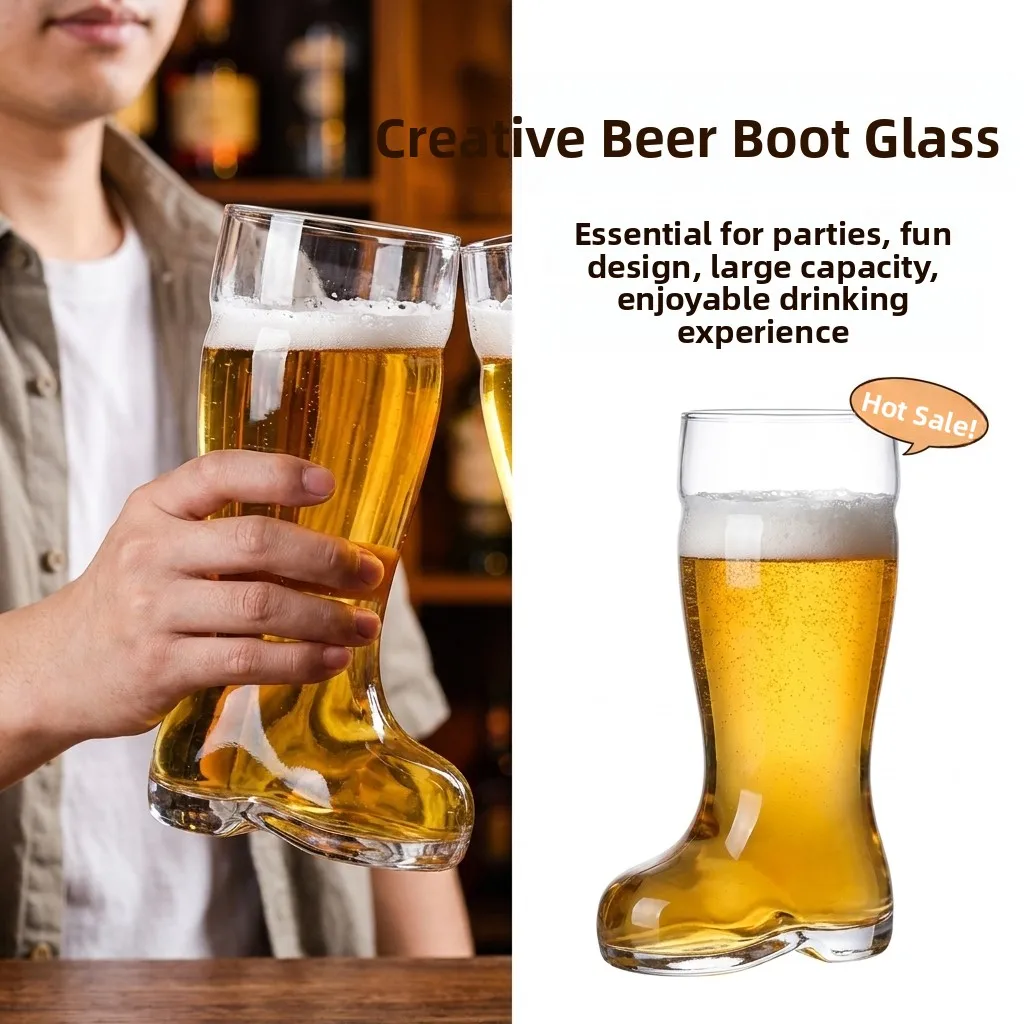 Vaso de Cerveza Creativo de Gran Tamaño con Diseño Único de Zapato, Vaso Superbeer de Interés Especial, Vaso Personalizado, Vaso de Vidrio Moderno y Popular