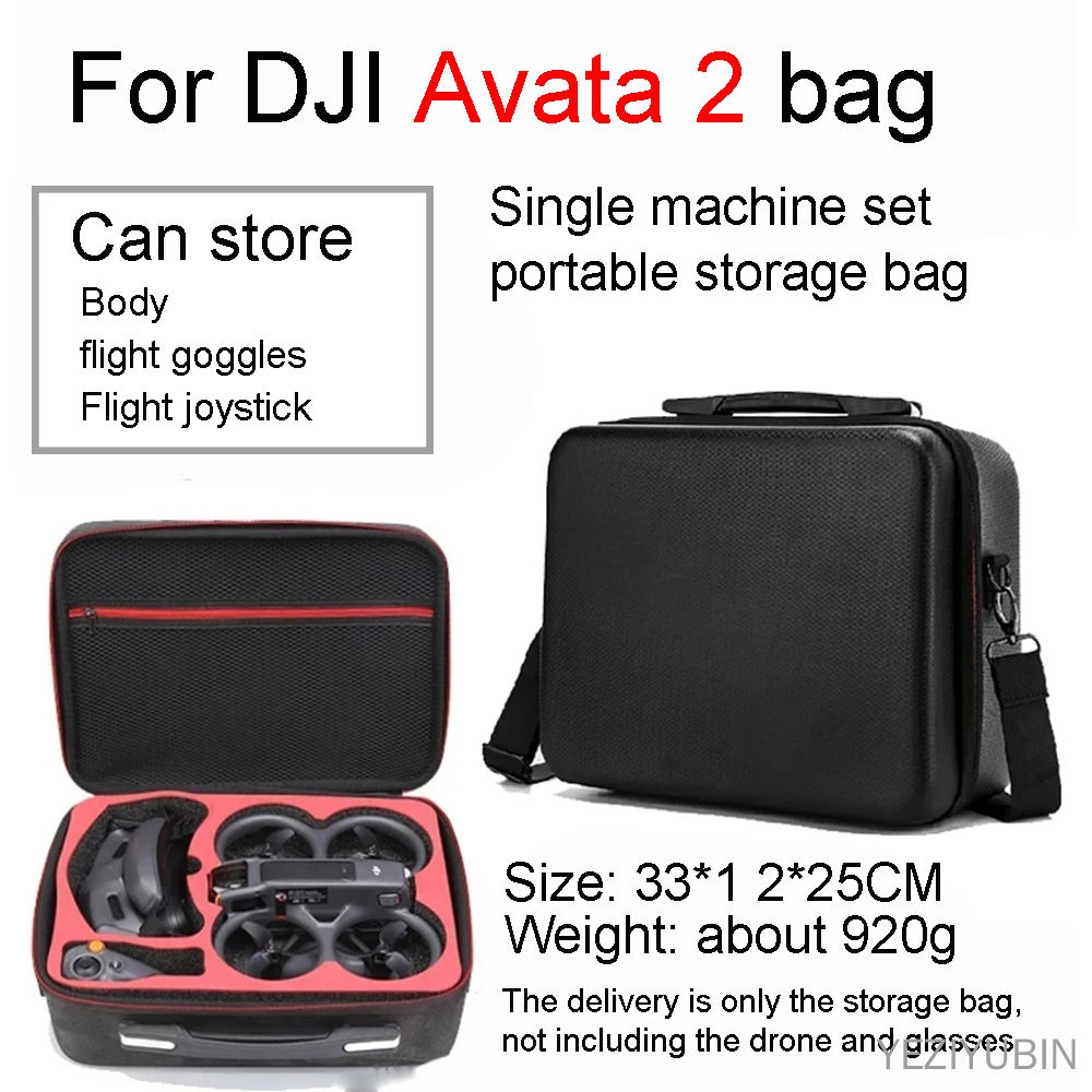 

For DJI Avata 2 Bag Shoulder Bag Crossbody Black Handbag Carrying CaseFor DJI Avata 2 Accessory Case