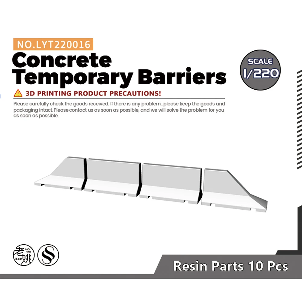 Yao's Studio LYT016 1/220 Concrete Temporary Barriers For Model Railroads WWII WAR GAMES