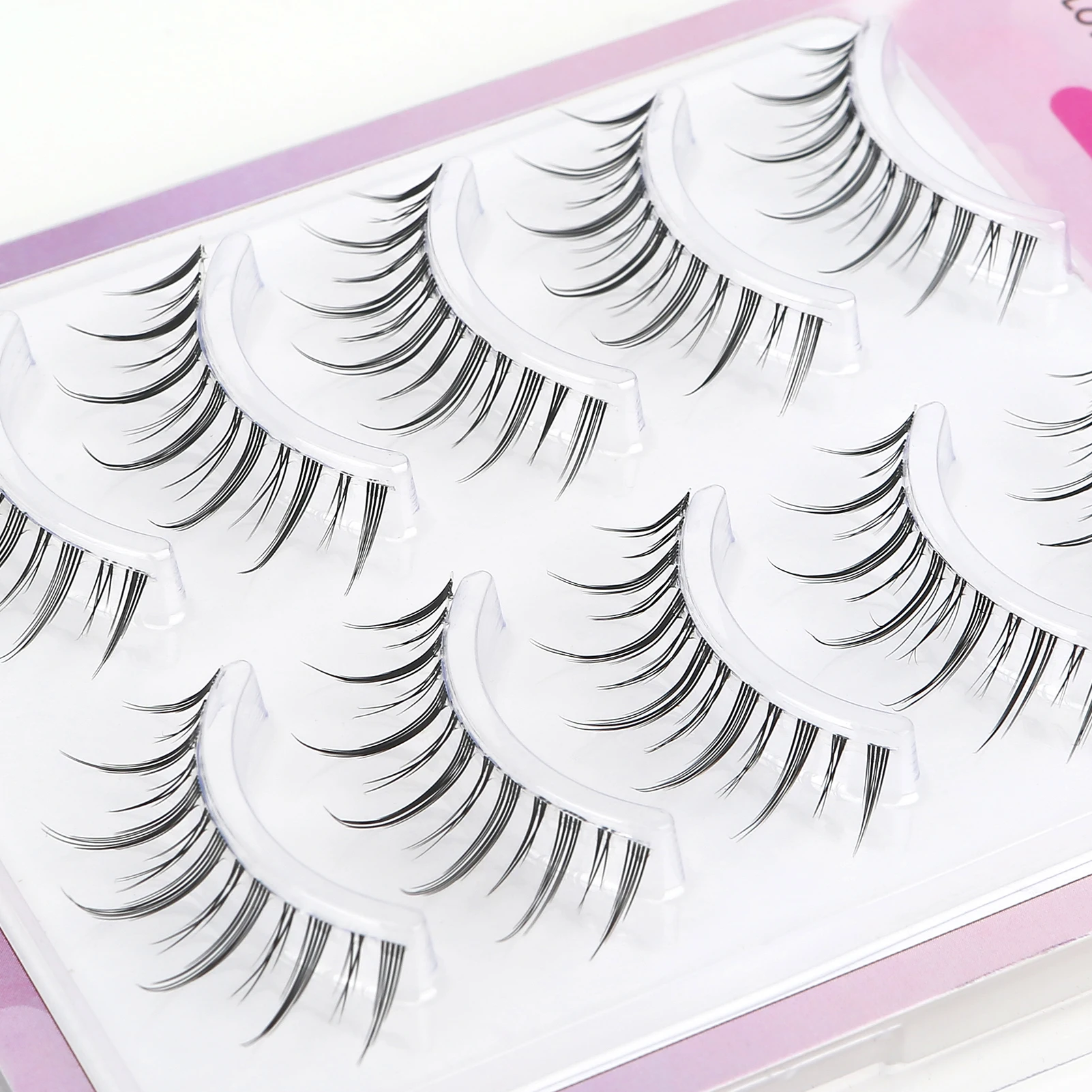 5 Pairs False Eyelash Extension Kit Long Dramatic Thick Soft Light Lashes Manga Eyes for Daily Office Makeup EIG88