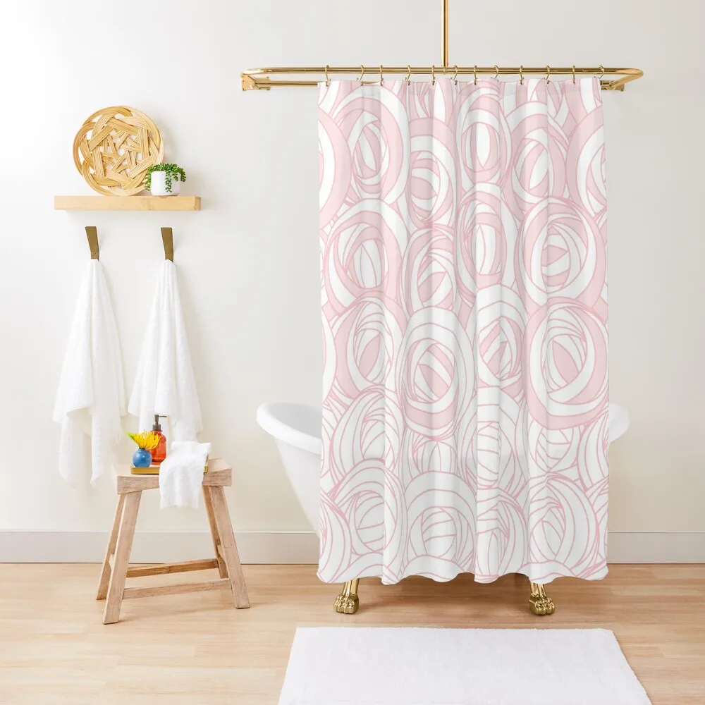 

Mackintosh Roses Pattern in Pink and White Shower Curtain For The Bathroom Luxury Bathroom Shower Bathtub Curtain